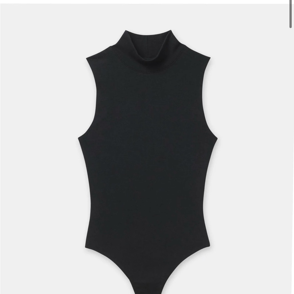 NAADAM Black Modal Cashmere Sleeveless Mockneck Bodysuit in Large